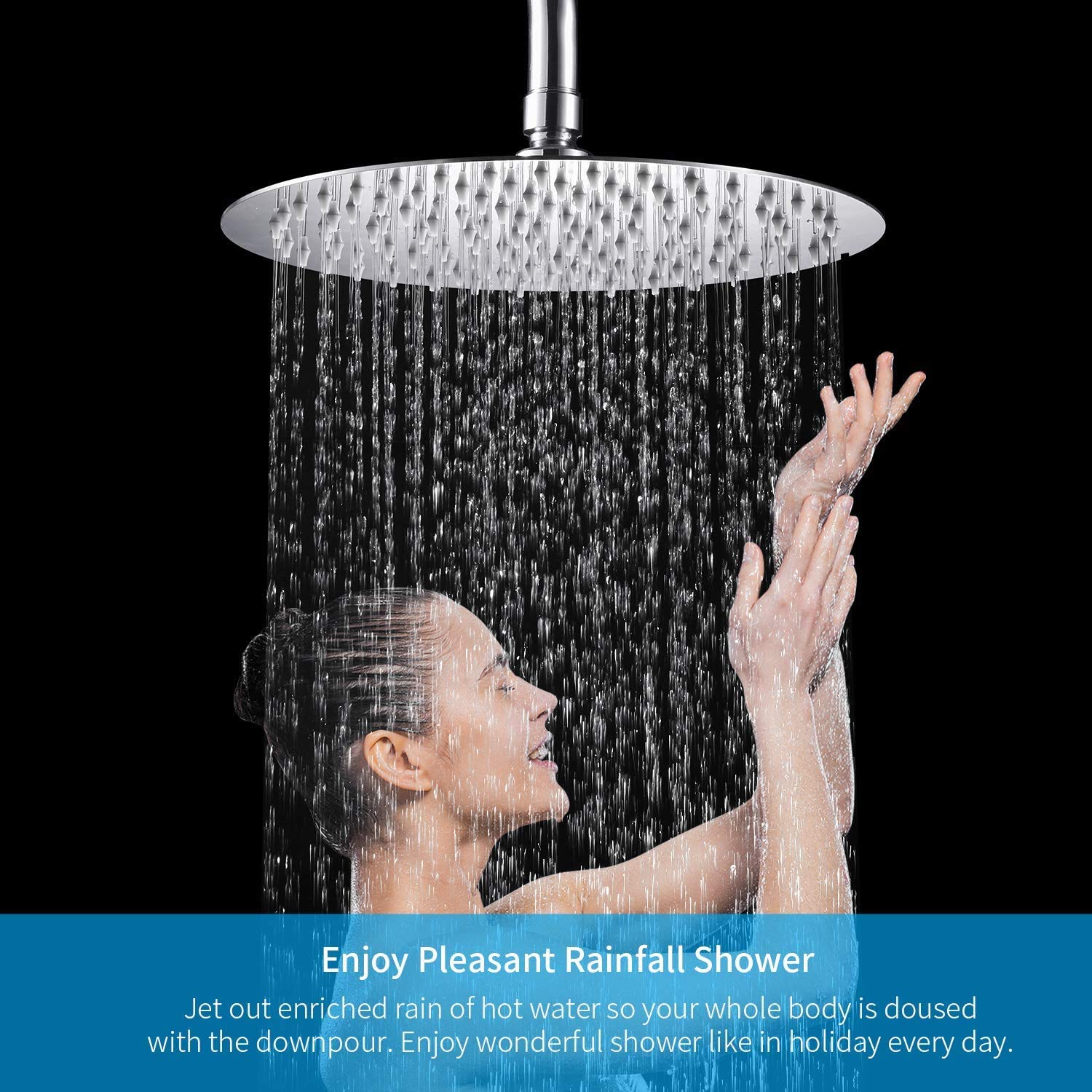 Pommeau De Douche à Effet Pluie Rond En Acier Inoxydable