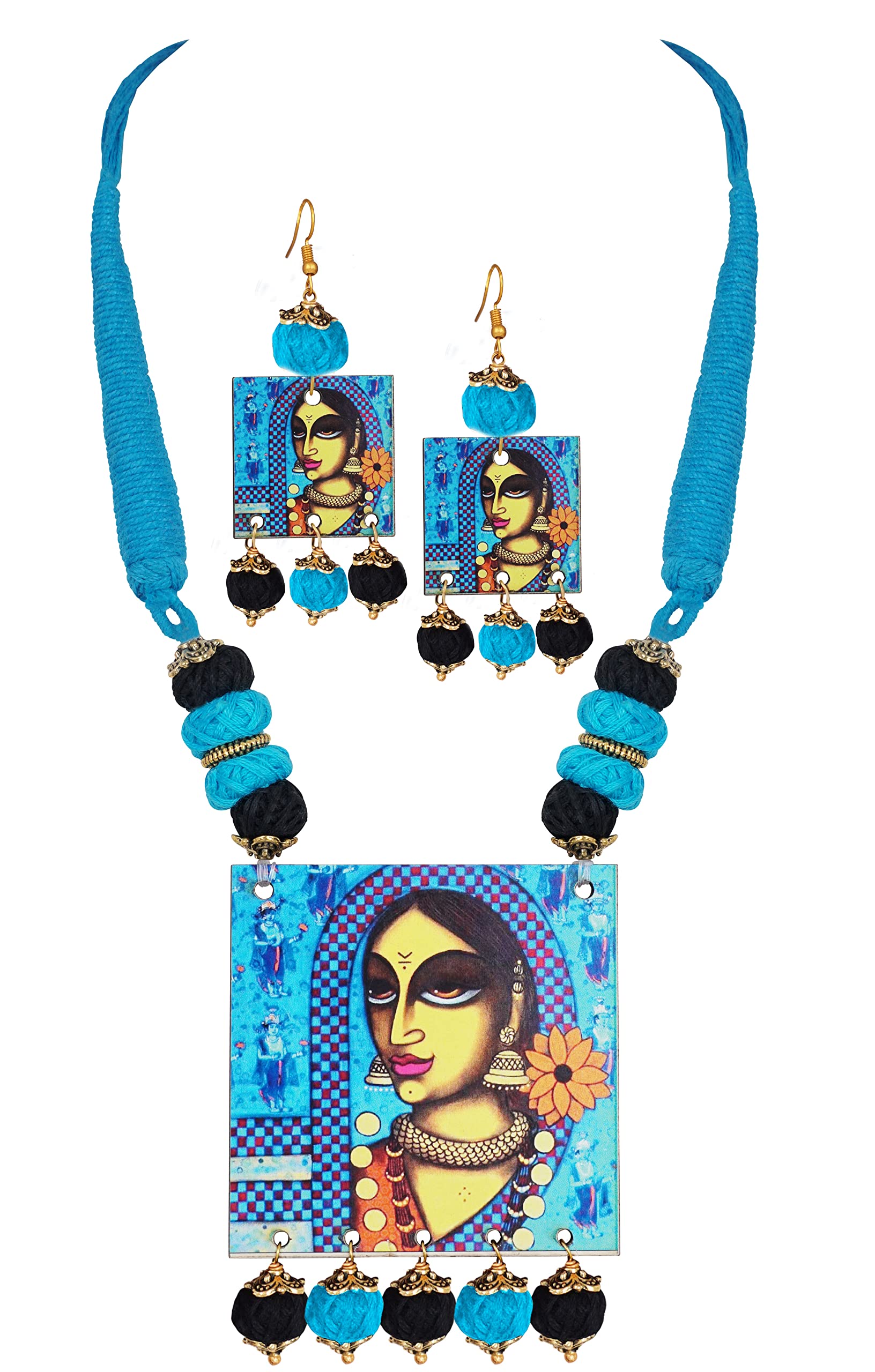 See full amazon price history chart for JFL-Jewellery for Less Beautiful Village Women Painting Pendant with Multi Color and Cotton Balls Adjustable Thread Handcraft Necklace and Earrings for Women and Girls JFL-Jewellery for Less Beautiful Village Women Painting Pendant with Multi Color and Cotton Balls Adjustable Thread Handcraft Necklace and Earrings for Women and Girls (B0BR5QNQ37) Amazon Price History, Amazon Price Tracker