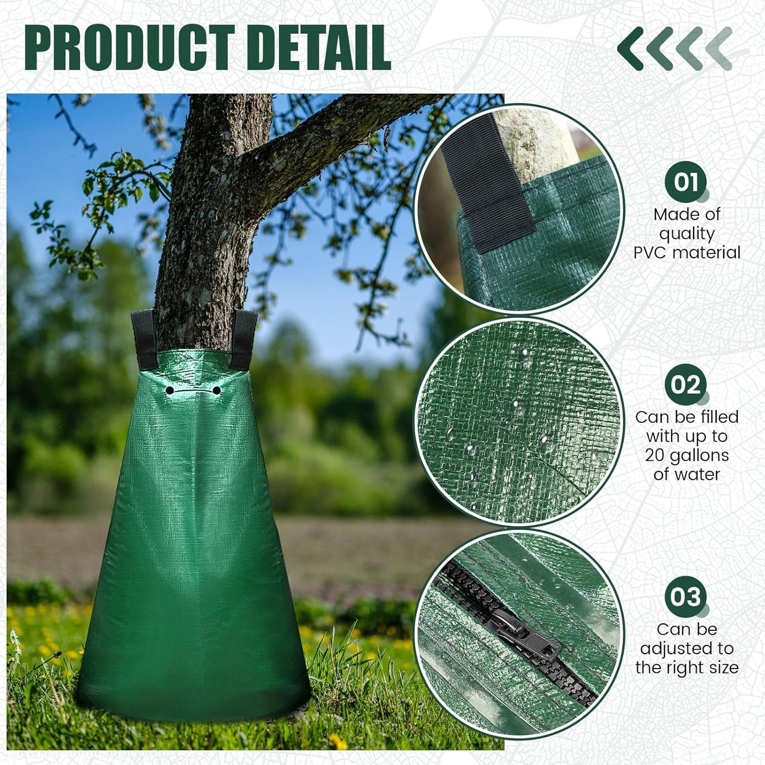 Baumbewässerungssack 75 Liter 10 Stück | Bewässerungssack aus robustem PVC für Bäume | Effiziente Tröpfchenbewässerung mit langsamer Wasserabgabe | UV-beständig und reißfest