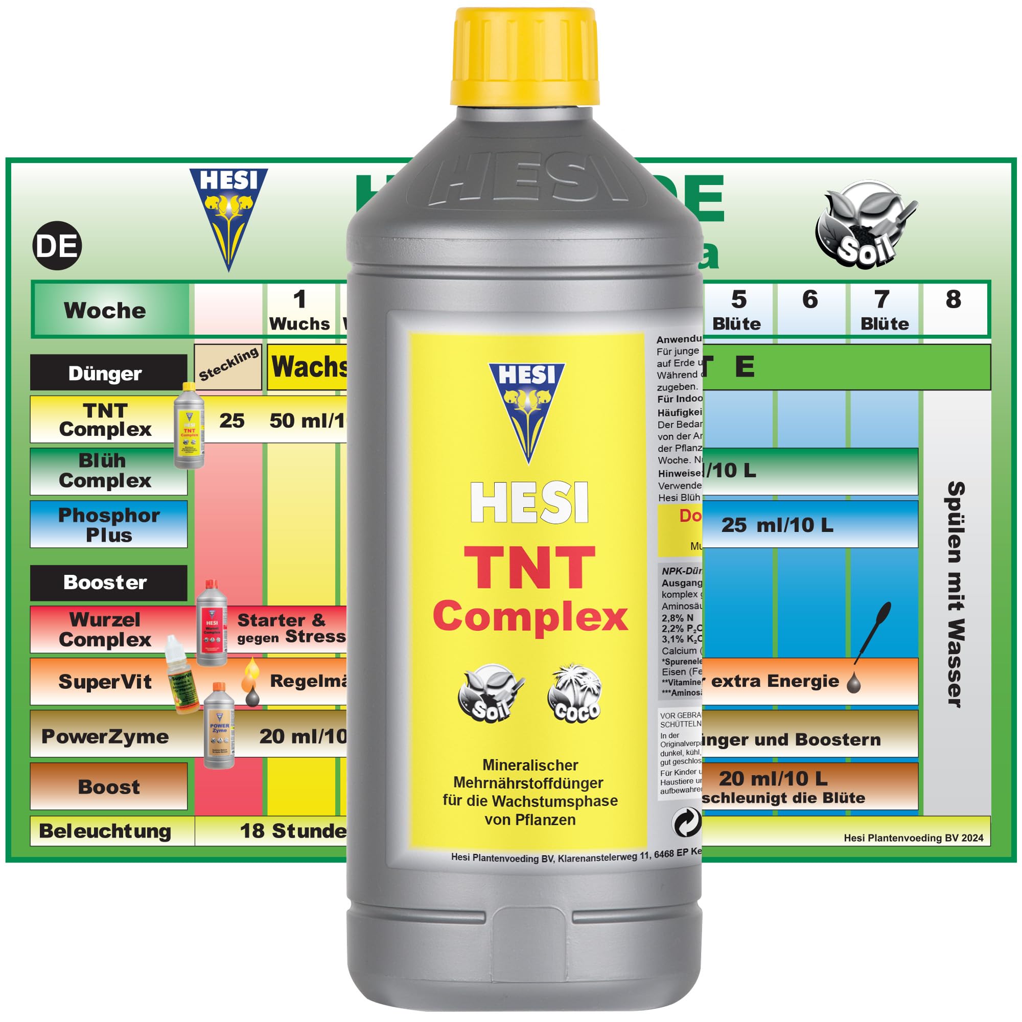 Hesi TNT Complex 1L - Hesi Dnger, NPK-Dnger fr explosives Wachstum auf  Erde und Kokossubstraten, Schonend fr Langzeitanwendung : Amazon.de: Garten