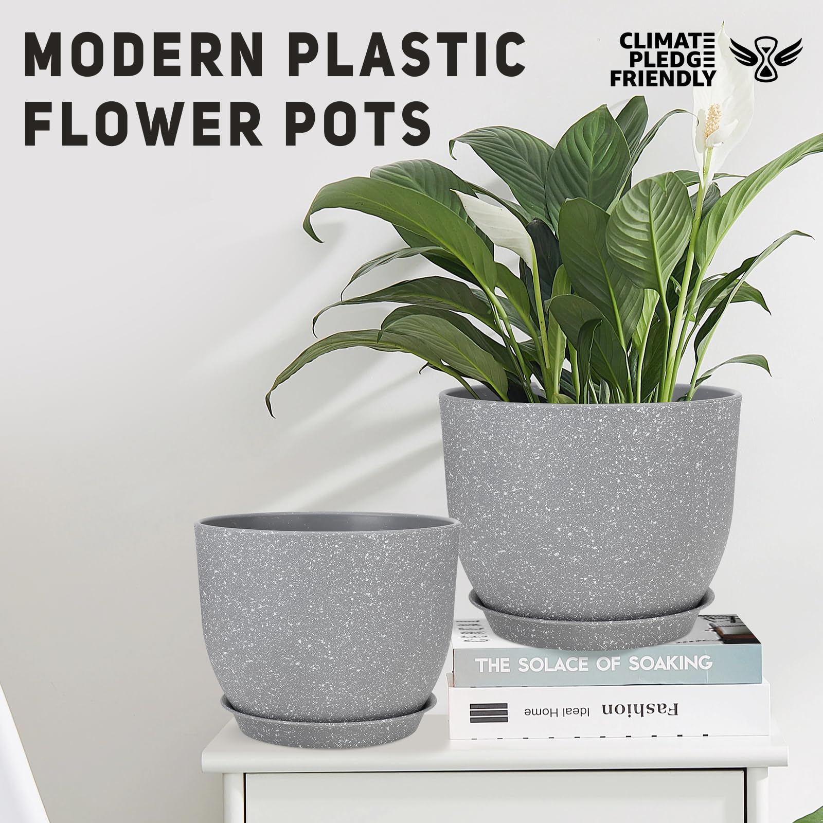 Fioriera In Plastica Color Lavanda Rotonda 21cm H11cm - Foto 4