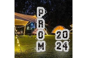 Prom 2024 Yard Sign Decorations, Outdoor Lawn 2024 Sign Decorations with Light String