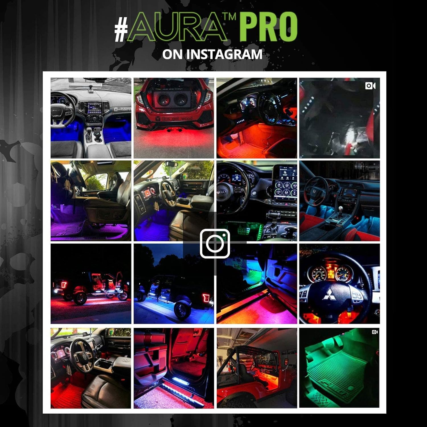 Top Brands OPT7 AURA PRO Car Interior Lighting Kit Bluetooth Smart-Color LED Strip - 4pc - App Enabled- iOS & Android Tech Deals 🔥 OPT7 AURA PRO Car Interior Lighting Kit Bluetooth Smart-Color LED Strip - 4pc - App Enabled- iOS & Android