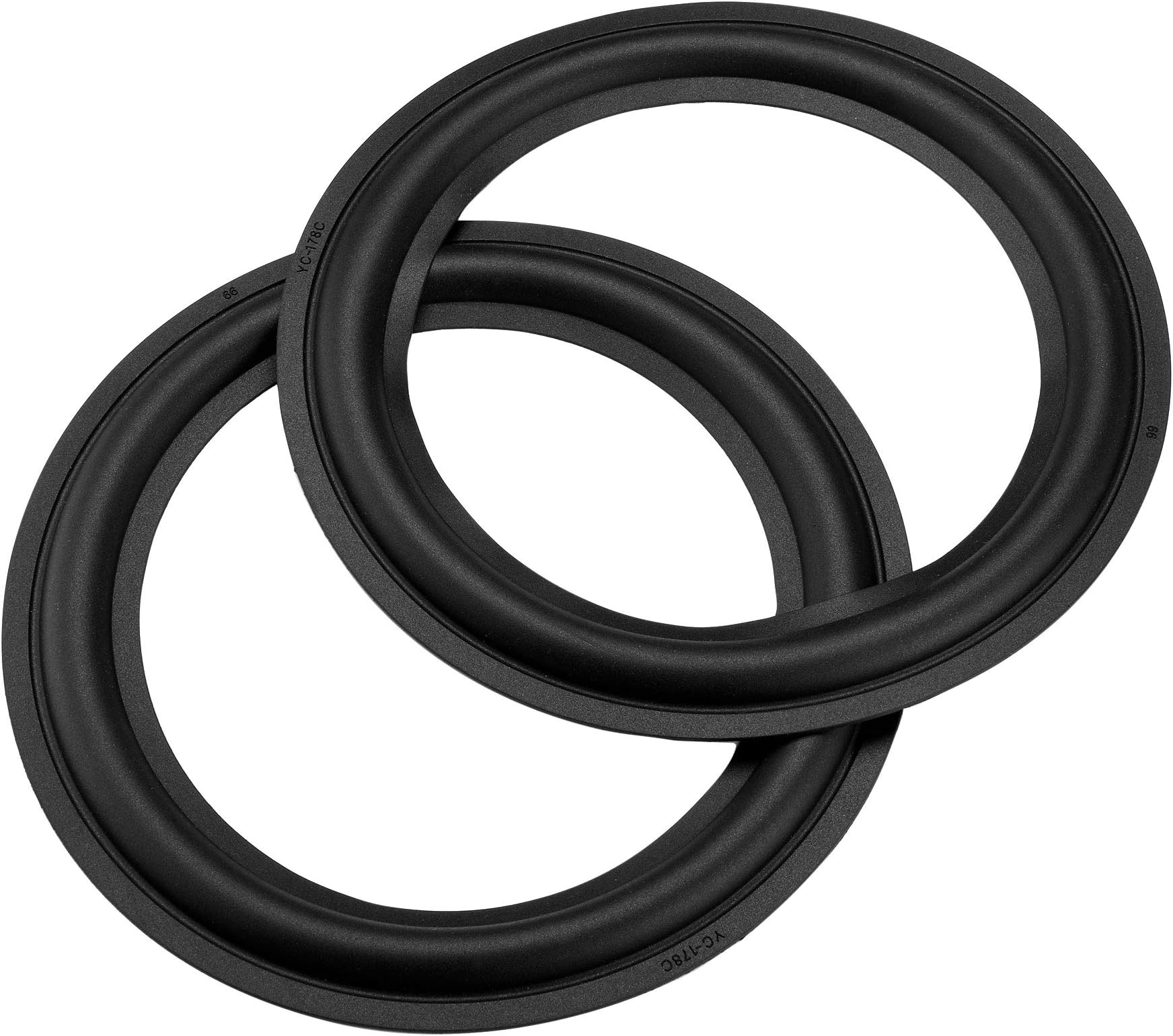 2pcs Black Color 8â€ Rubber Speaker Edge Surround Rings Replacement Parts for Speaker Repair or DIY (8")