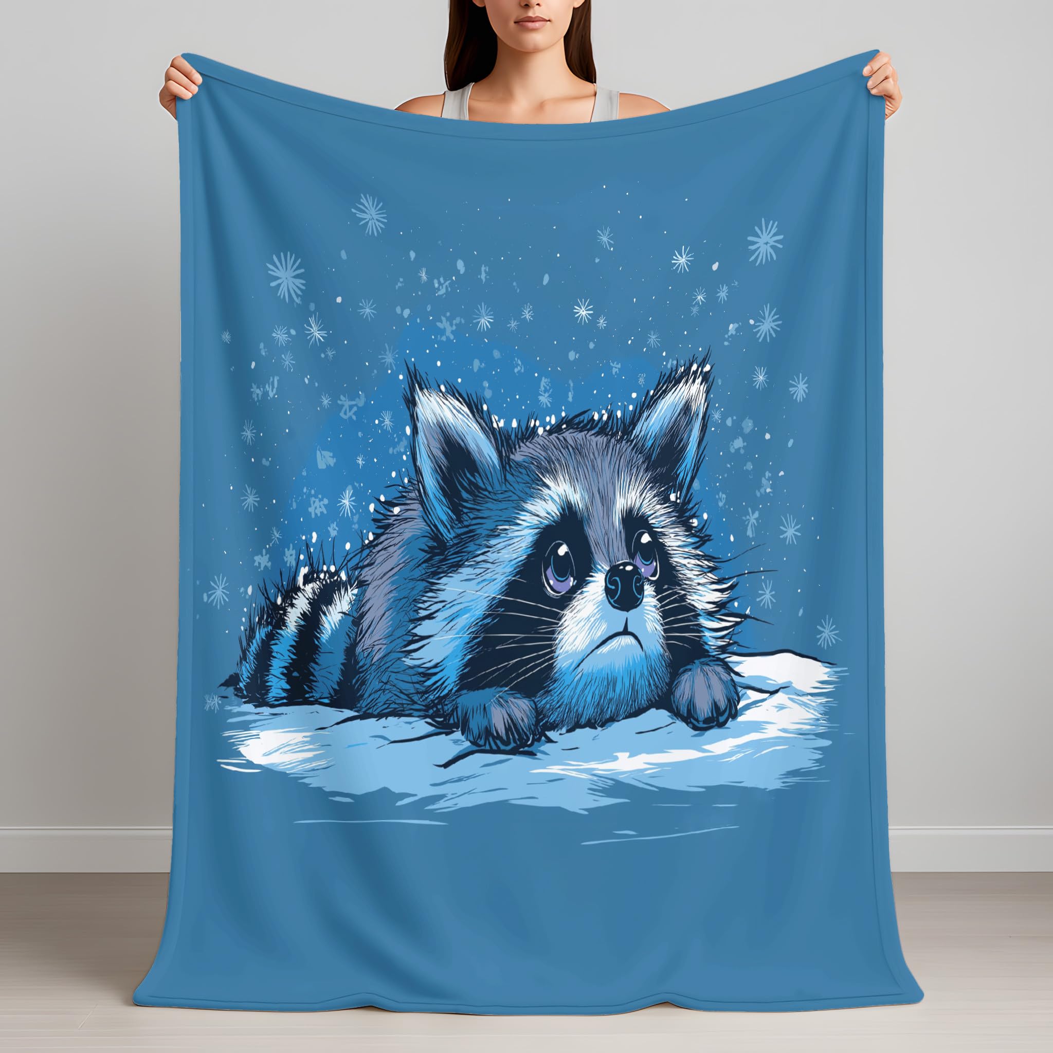Genérico Cartoon Print Blanket, 220 x 270 cm, Blue Lake Blankets Microfiber Easy Care Soft for Sofa and Bed, Warm Lightweight Cozy Warm Decorative Blanket Winter Room