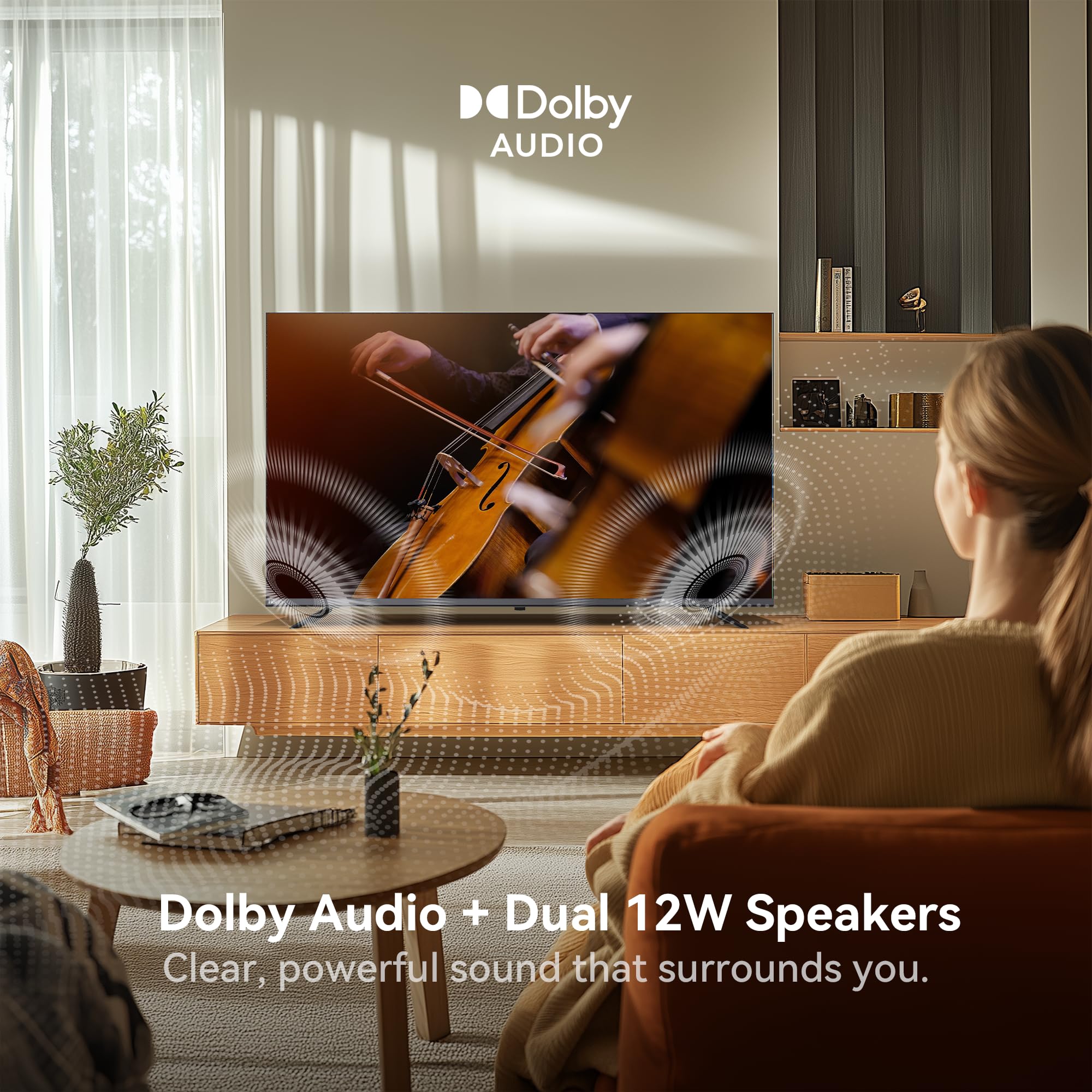 HORION 55 inch Smart TV, 4K UHD LED TV with WebOS 22, Ultra Slim Television with Mega Contrast, HDR10, Dolby Audio - Streaming Live, Bluetooth, Hdmi, WiFi ((P6D Series, 2025)