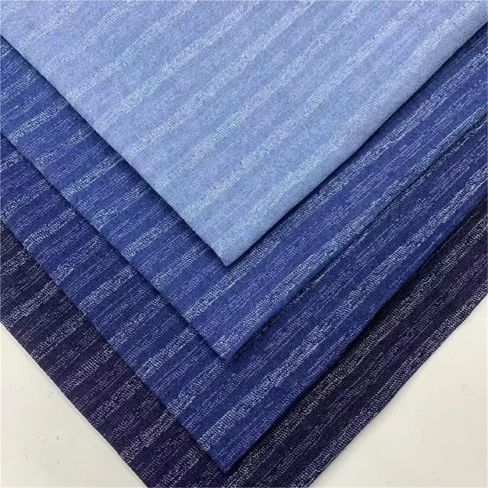 Tessuto denim lavato Materiale da cucire morbido e indossabile for abiti Borse Pantaloni Cappelli Panno tessile con motivo a strisce(Color-01)