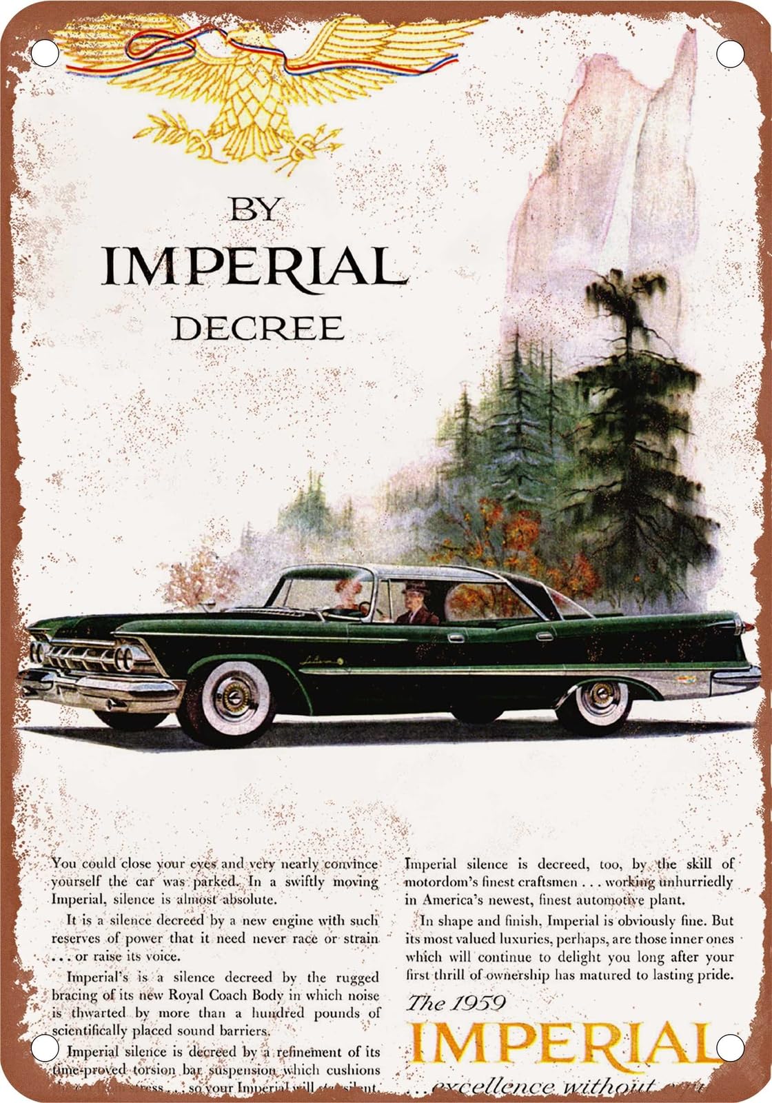 Miaomansenstore Metal Sign - 1959 Imperial Vintage Ad 07 - Old Retro Rusty Look Home Decor