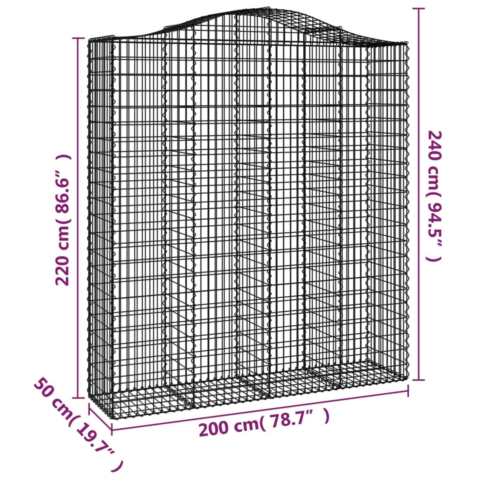 Gecheer Gabionen mit Hochbogen Stabile Dekorative Gartenbarrieren für Terrasse Hinterhof Vorgarten