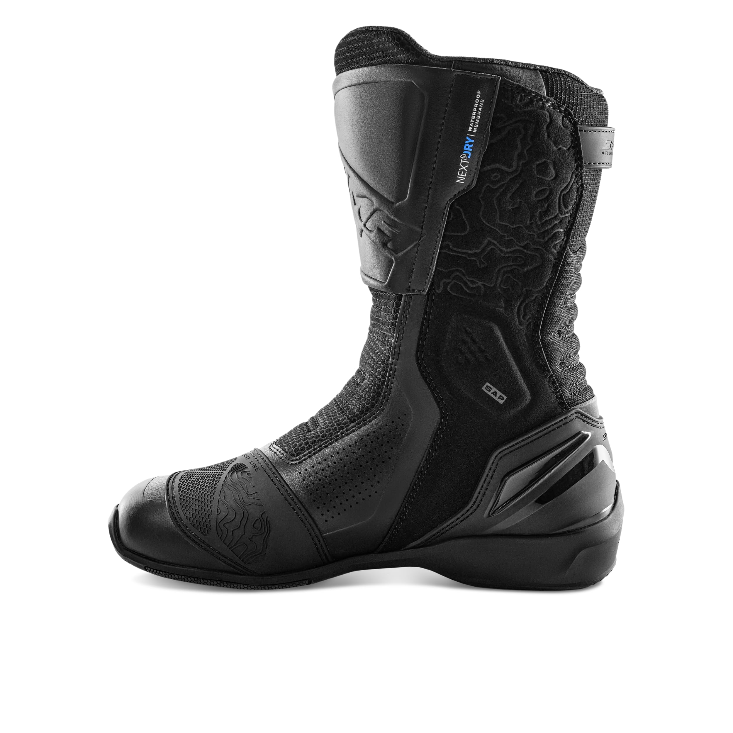 SHIMA Tenex WP Chaussure Moto Femme Cuir Imperméable Atop Homologué Bottes Protection Chevilles Fermeture Velcro Semelle Antidérapante Toutes Saisons Trail (Femmes Imperméables, Noir, 41)