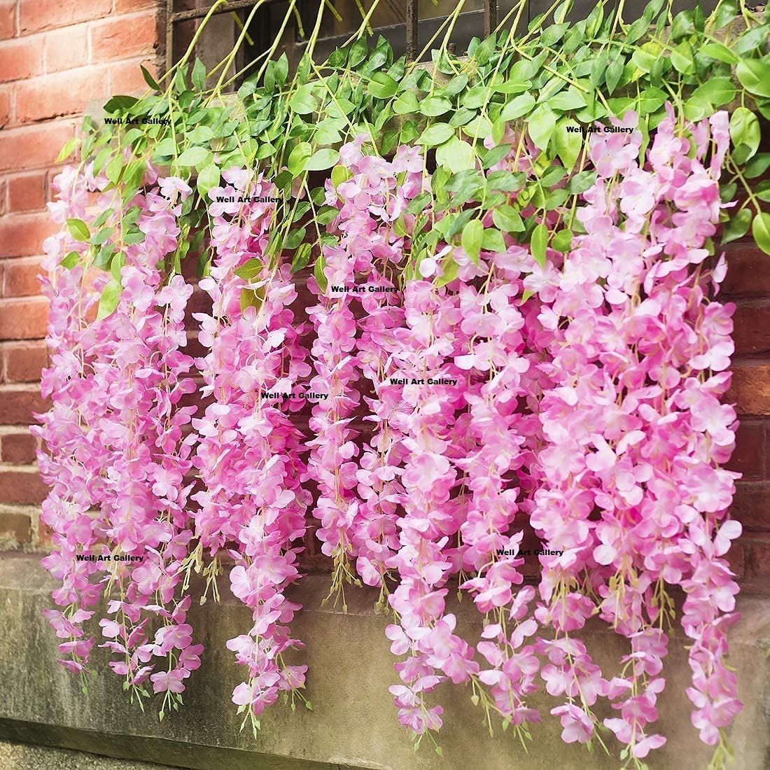 WELL ART GALLERY Artificial Flower (Set of 5) Wisteria Hanging for Home | Office | Wedding | Party |Birthday | Special Occasion | Decoration (Size :- 110 * 37 * 5 cm) (Pink) (B09B5GHDVP) Amazon Price History, Amazon Price Tracker