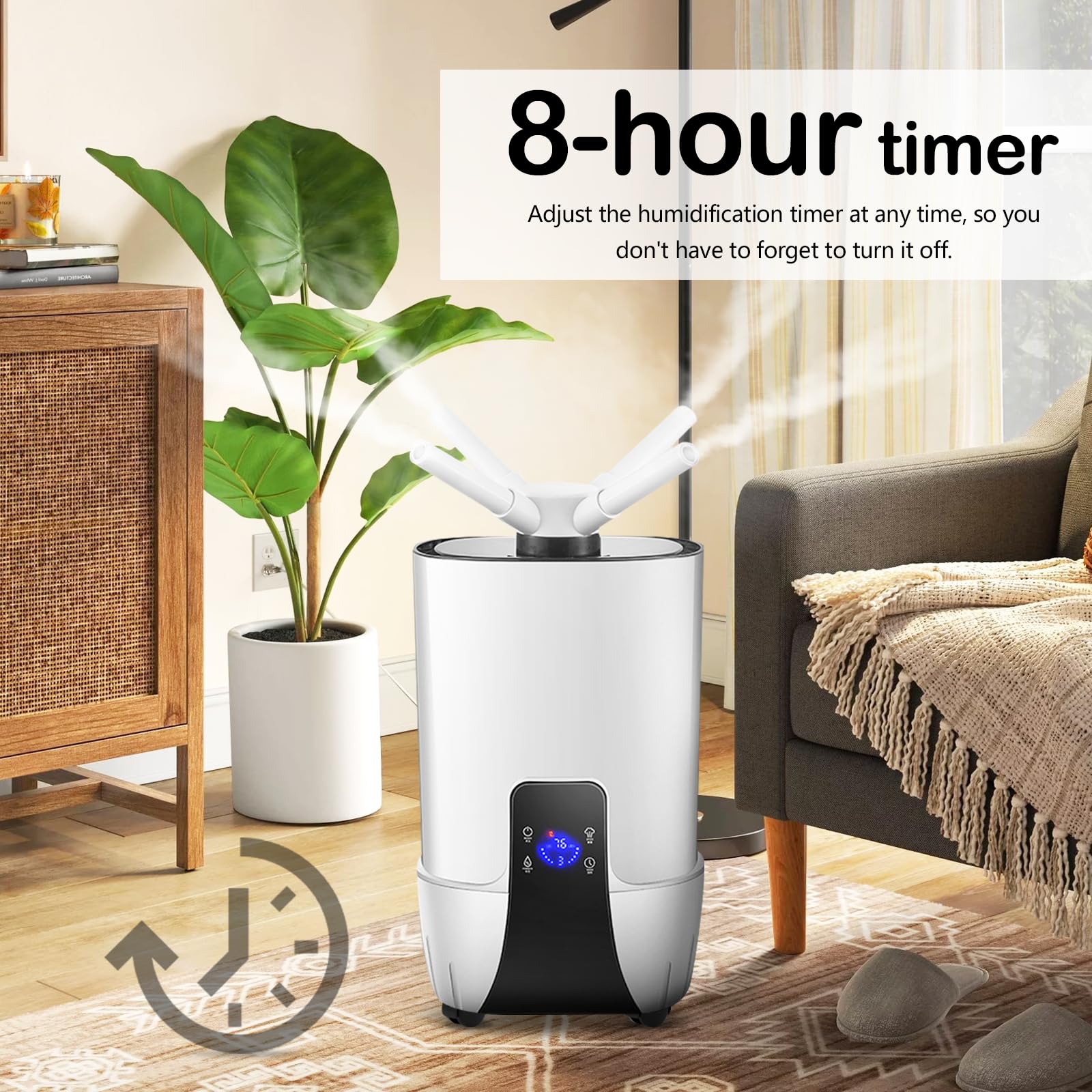 Umidificatore 15L, Multifunzionale Umidificatore Piante 1500ML/H Diffusori Ambiente Automatico 75W con Ugello Dritto Ugello Angolato e Ugello a Quattro Testine per Grow Tent Supermercati