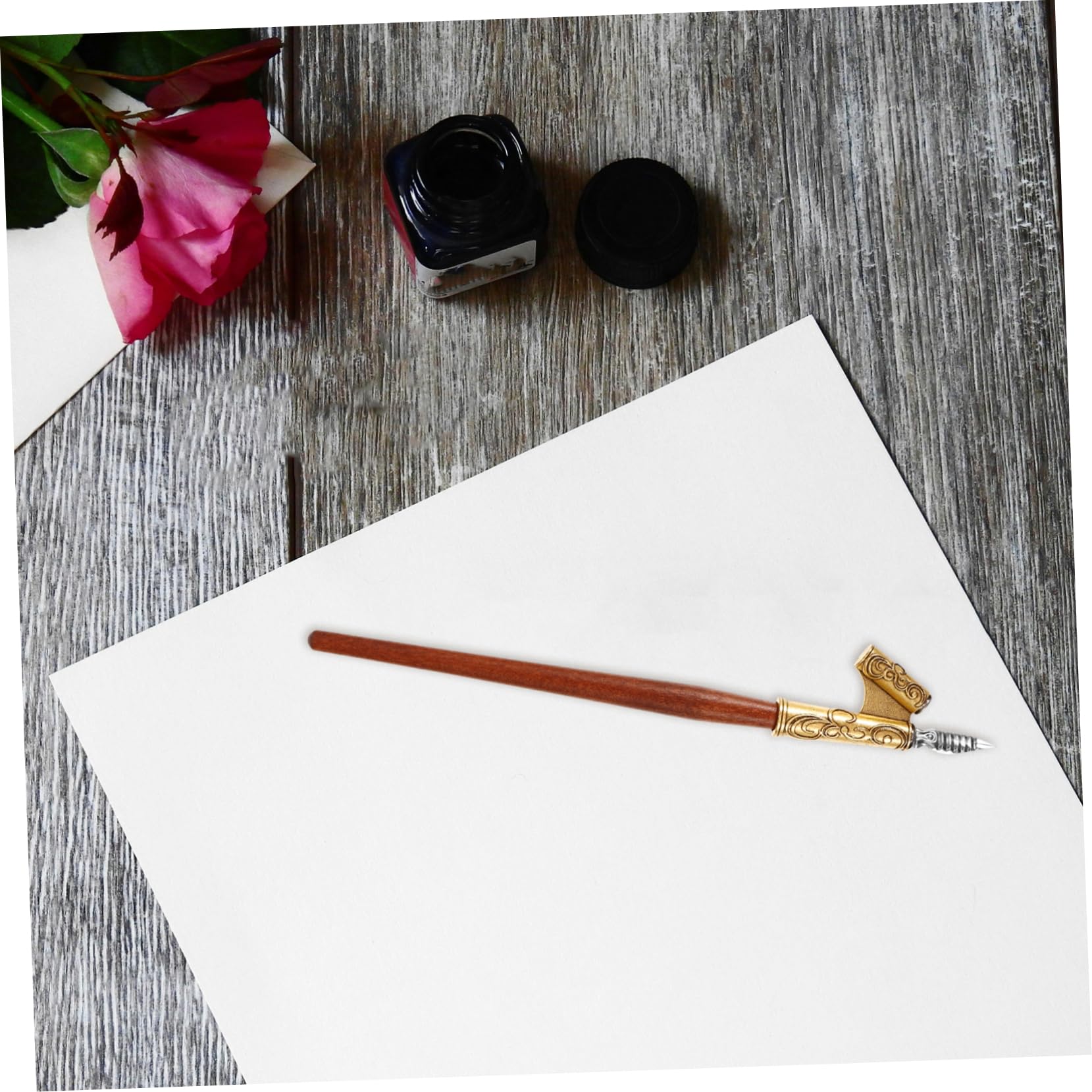 SHINEOFI 5 Sätze Tauchstift Aus Holz Whiteboard-marker Farbstifte Füller Löschbarer Stift Punkt Textmarker Tinte Tipp Markierungen Zeitschrift Doppelt Feder Zappeln Rostfreier Stahl