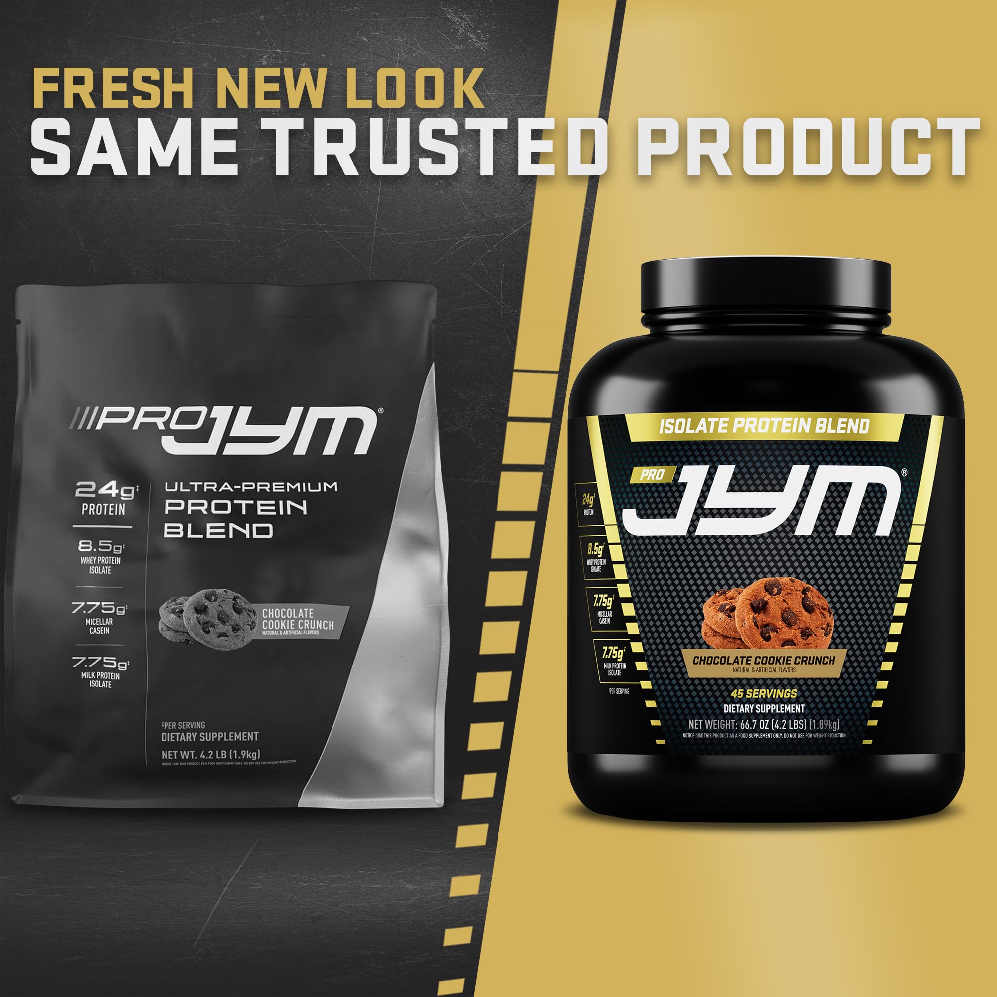 JYM Chocolate Cookie Crunch Whey & Casein Protein Powder - 4.2 lb Bag — Amazon image 3