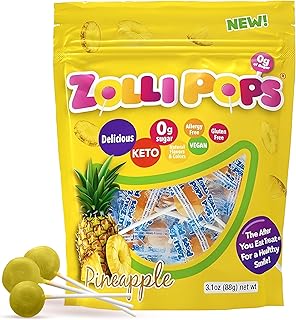 Clean Teeth Lollipops | Anti-Cavity, Sugar Free Candy with Xylitol for a Healthy Smile - Great for Kids, Diabetics and Keto Diet Pineapple 3.1oz