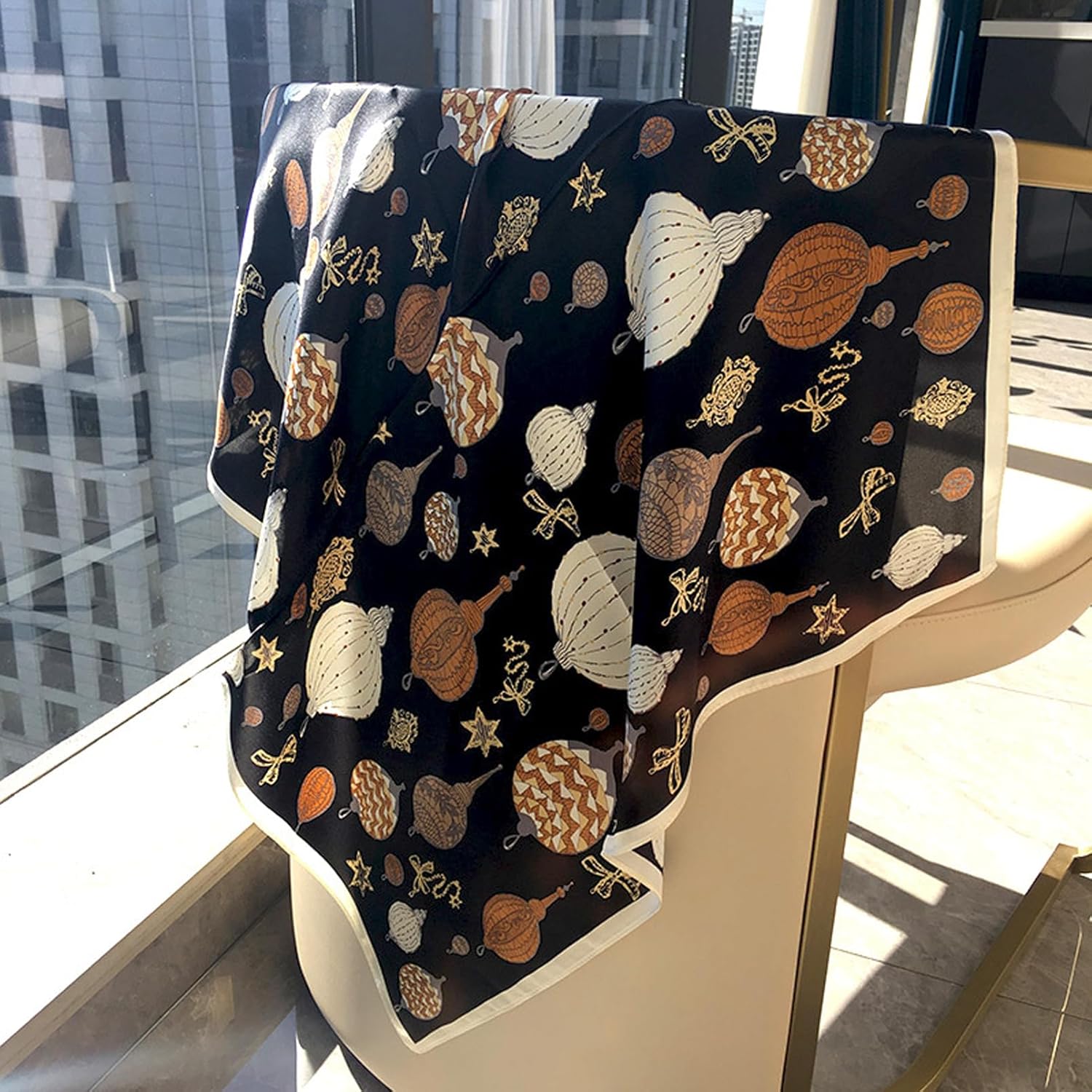 Aufeel 100% Pure Mulberry Silk Square Scarf for Hair-27''x27''- Women Silk Neckerchief Head Wrap Scarf - Image 2