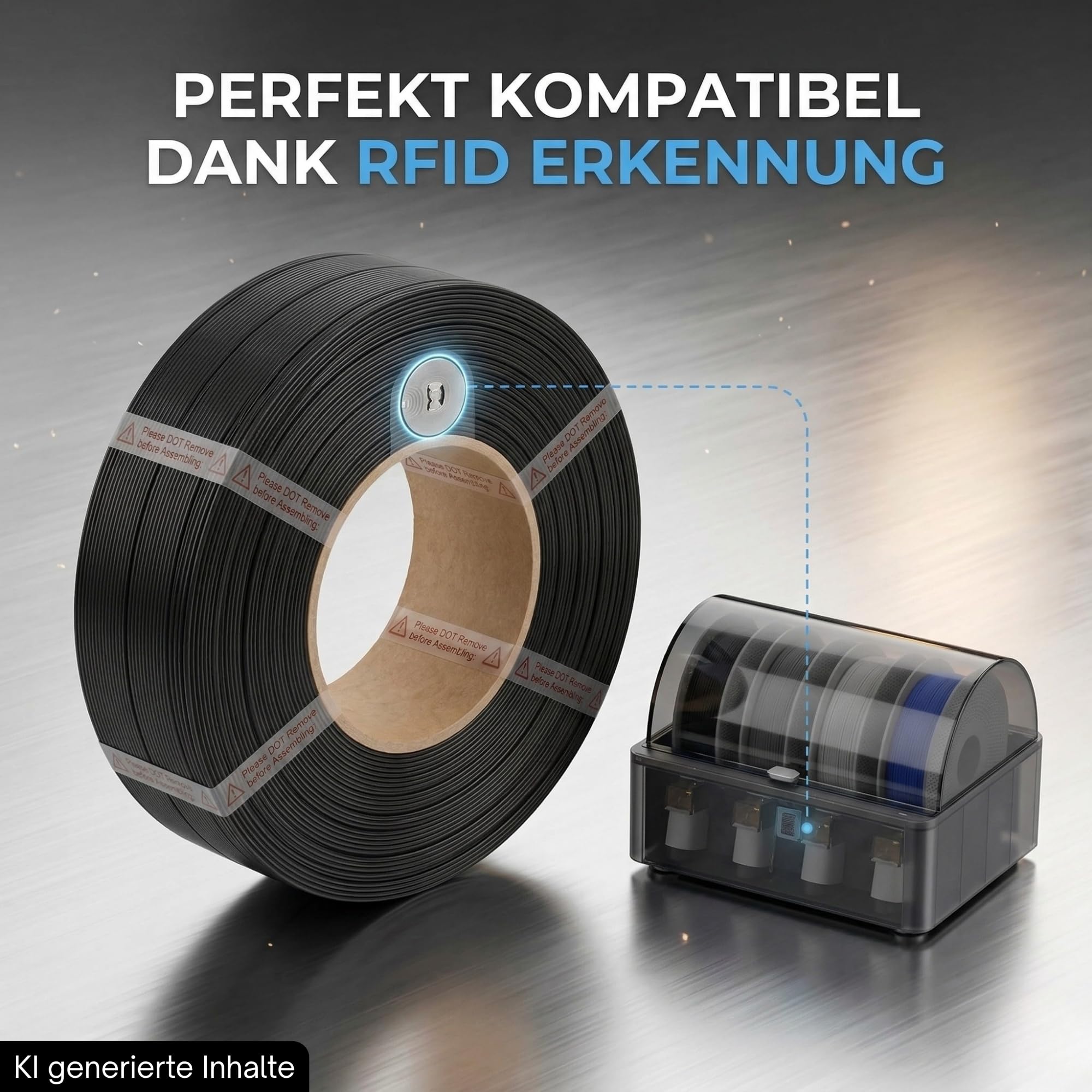 PET-G BASIC FILAMENT 1,75 mm pasuje do Bambu Lab – bardziej stabilny niż PETG-HF I szpula z chipem RFID do drukarek 3D AMS Bambulab akcesoria z rolką, kolor czarny 30105