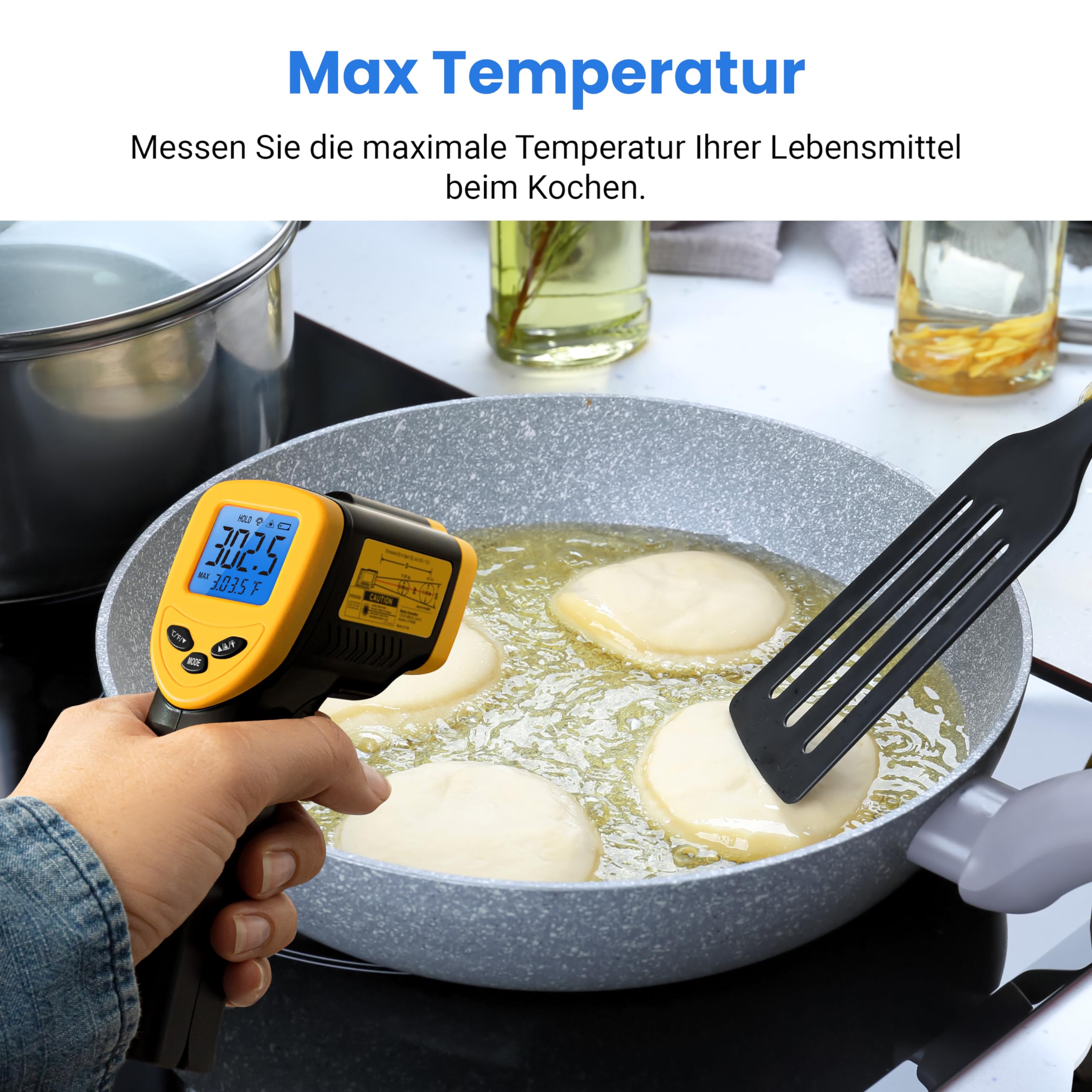 Etekcity Infrarot Thermometer -50 bis +610°C, Digital IR Pyrometer berührungslos Temperaturmessgerät, LCD Beleuchtung (Nicht für Menschen) für Kochen/Pizza Oven/Gefrierschrank/Industrie