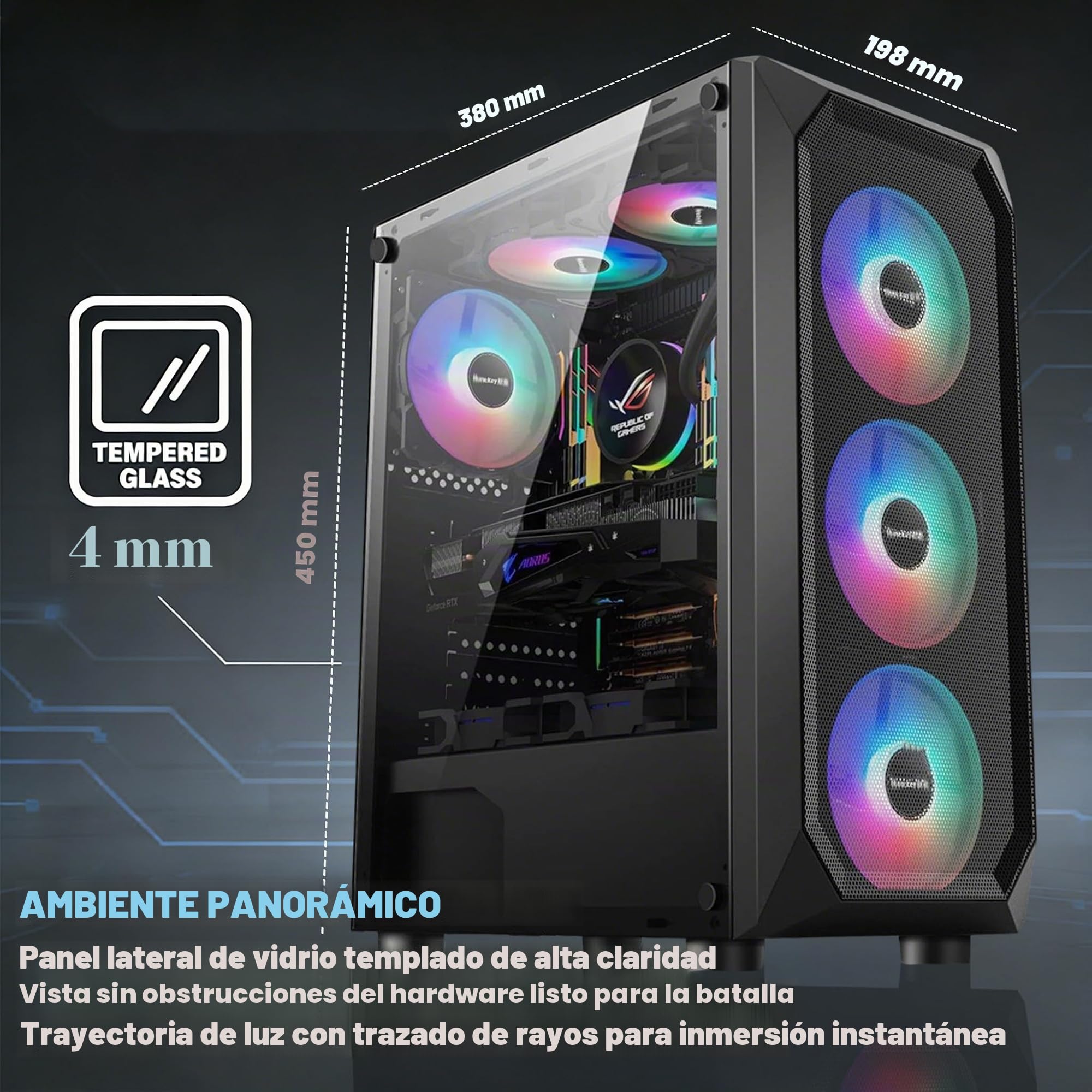 PC Gaming Ryzen 5 5600X, GeForce RTX 4070, B450, 16GB (8GB*2
