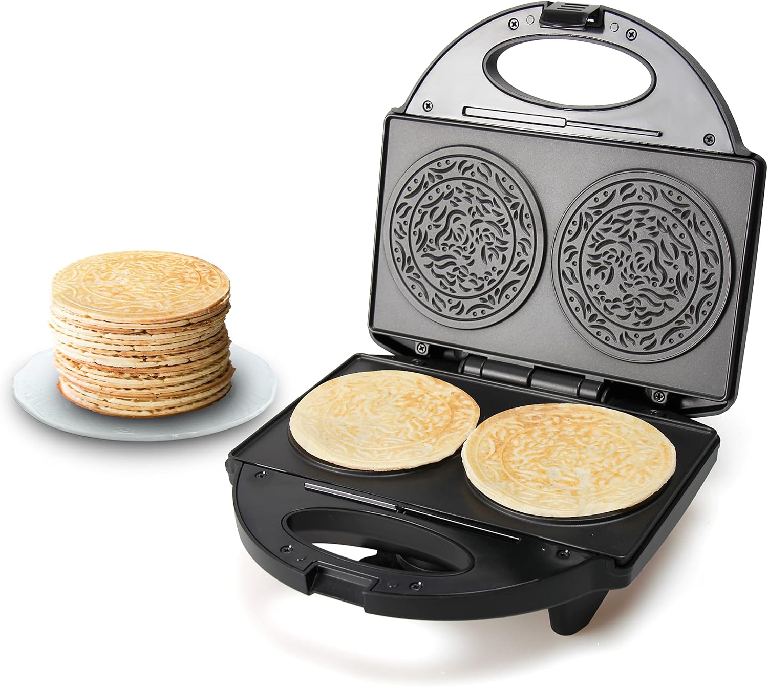 Buy गैर छड़ी कोटिंग के साथ FineMade Pizzelle निर्माता, फैंसी डिजाइन के