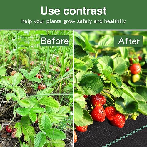 Miniatura 4 de Tela de barrera de malas hierbas de 6 x 300 pies, resistente, tapete de cubierta de tierra para jardinería de malezas, tela de jardín para control