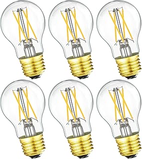 Dimmable E26 led Bulb 6W Equal 60 watt Vintage LED Edison Bulb AC120V A15 LED Bulb for Ceiling Fan Light Bulbs,Appliance Bulb and Refrigerator Light Bulb 600LM Clear Medium 6Pack (Soft White 3000k)