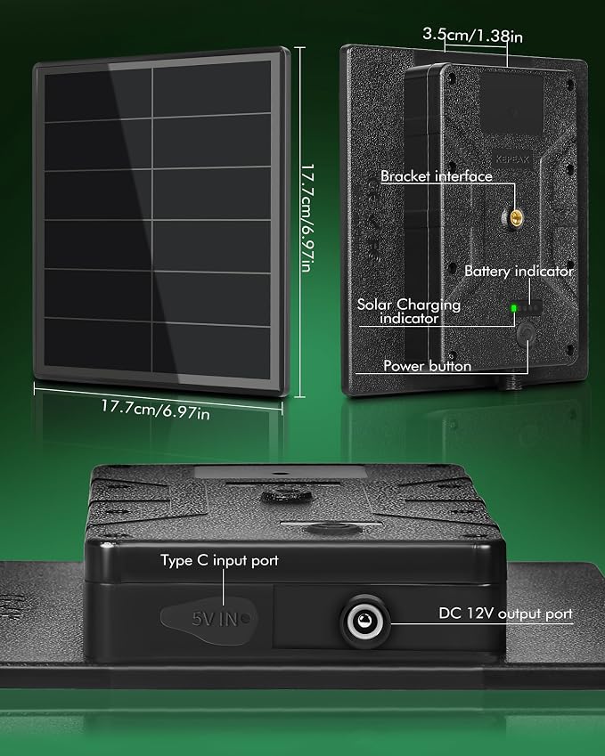 Panel solar para cámara de vigilancia con batería 6000mAh miniatura 2