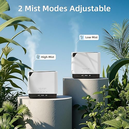 Miniatura 5 de ASAKUKI Difusor de aceite esencial, humidificador ultrasónico multifuncional de aromaterapia perfumado vaporizador de aceite con temporizador,