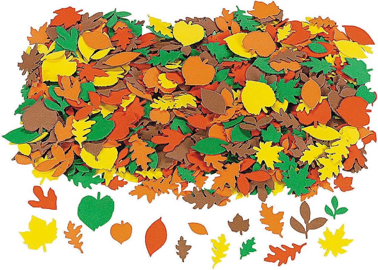 Fabulous Foam Fall Adhesive Leaf Shapes Bulk Set of 500