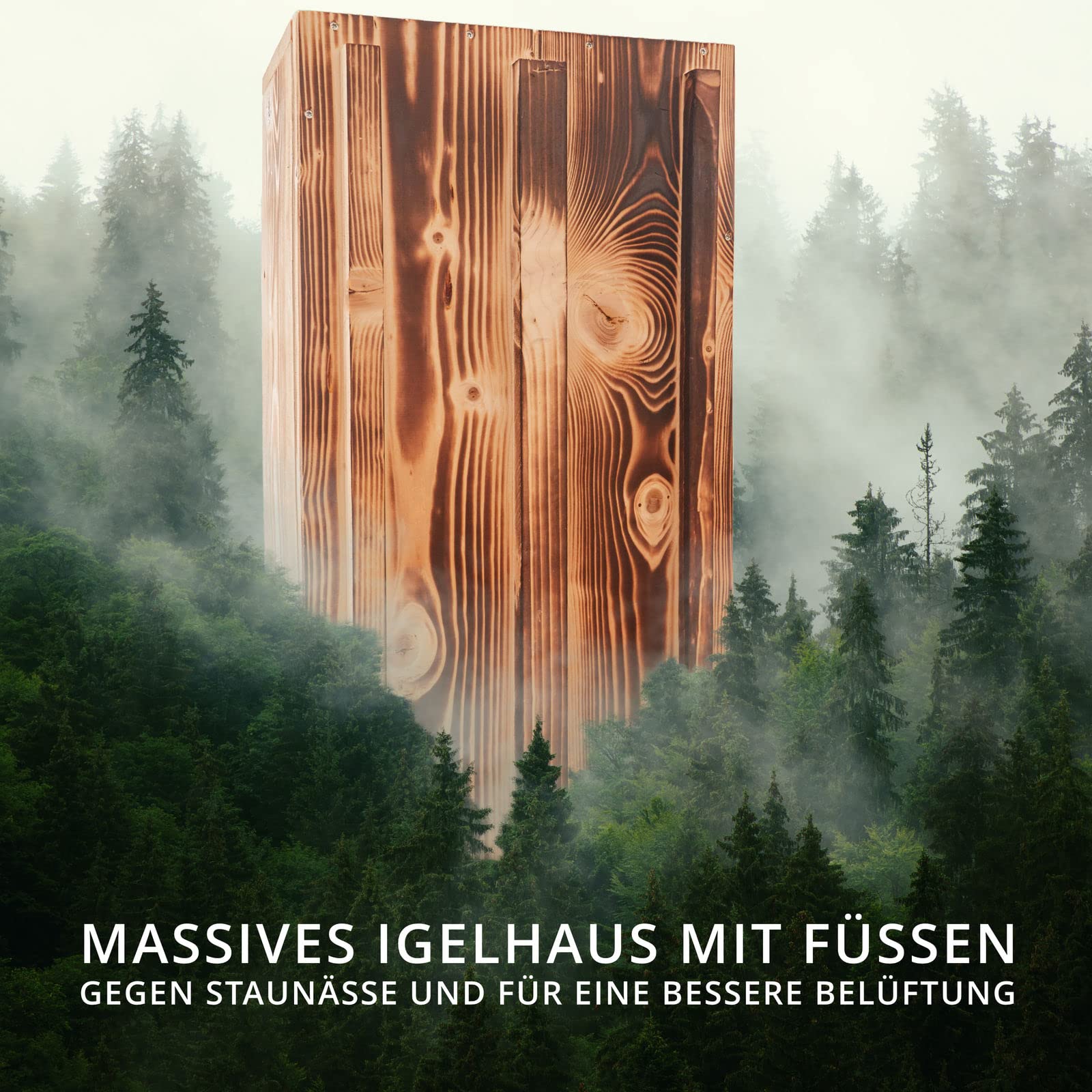 XXXL Igelhaus Neu (IG6) Igelhütte - Igelhaus mit Labyrintheingang und Rattenklappe - mit Boden und Abnehmbarer Dachöffnung zur leichteren Reinigung - inc. 2 Futterschalen