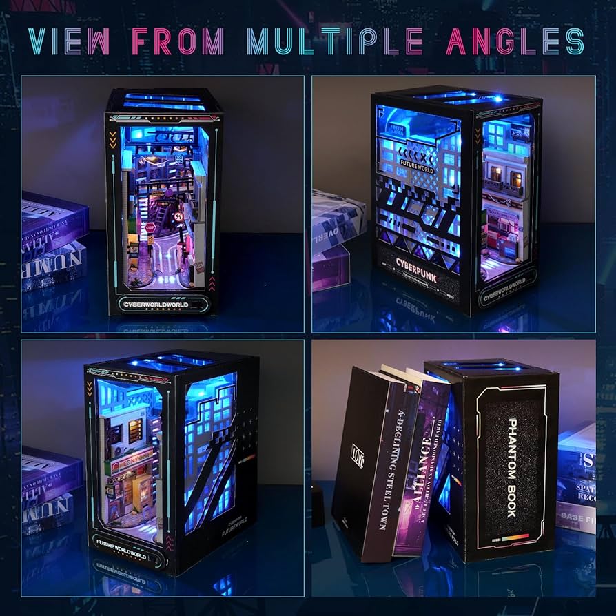 Amazon.co.jp: DIYブックヌークキット、3D木製パズルブック