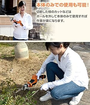 Amazon | [山善] 10.8V 充電式 高枝ガーデンポールソー レシプロ
