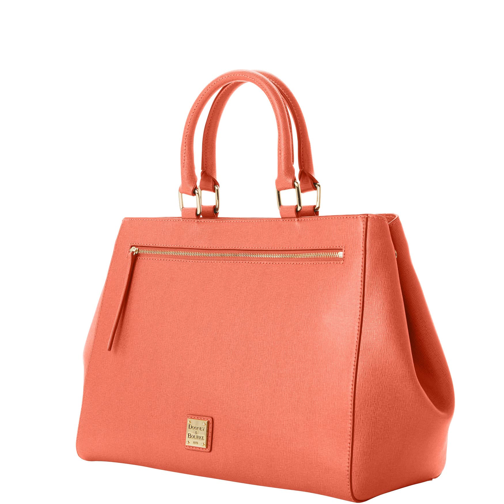Dooney & Bourke Satchel Bags for Women, Saffiano Leather Satchel Handbag with Top Handles & Crossbody Strap
