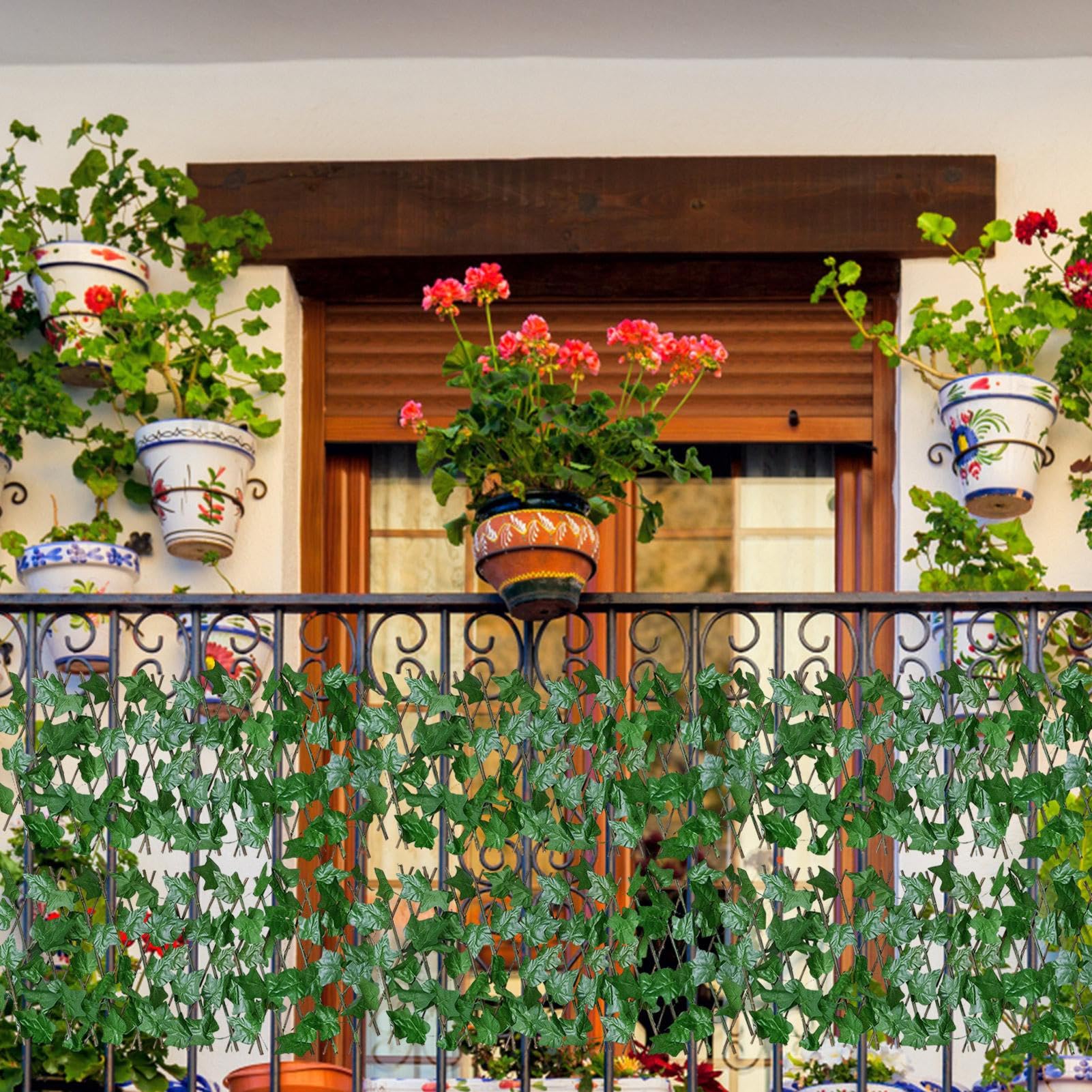Recinzione di edera artificiale, siepe da giardino espandibile