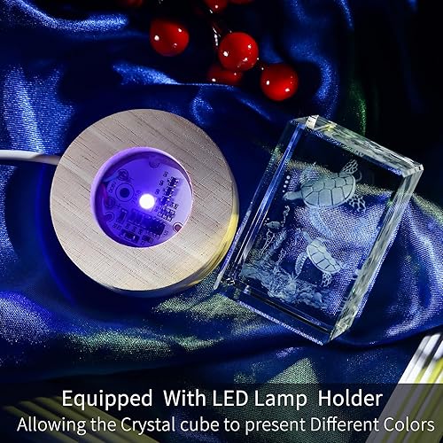 Miniatura 4 de Tortugas marinas 3D grabadas con láser con soporte, figura de tortuga 3D, luz nocturna, regalos de tortugas marinas para mujeres y niños,