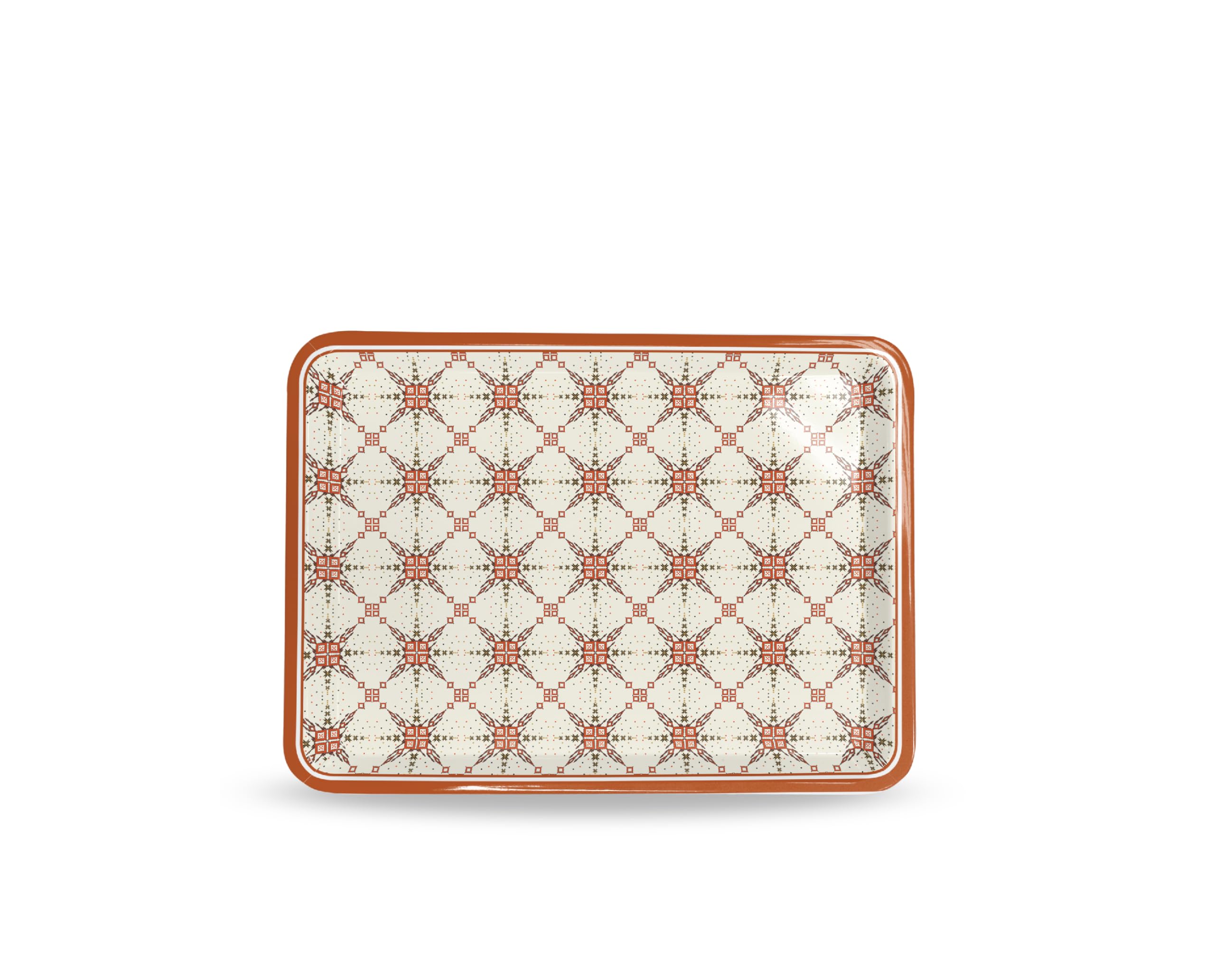 ServewellHARMONY MELAMINE MELAMINE MELAMINE MELAMINE COMFORT TRAY MED 30 * 21.8 * 1.8cm ORANGE RED STAR STYLE DECAL