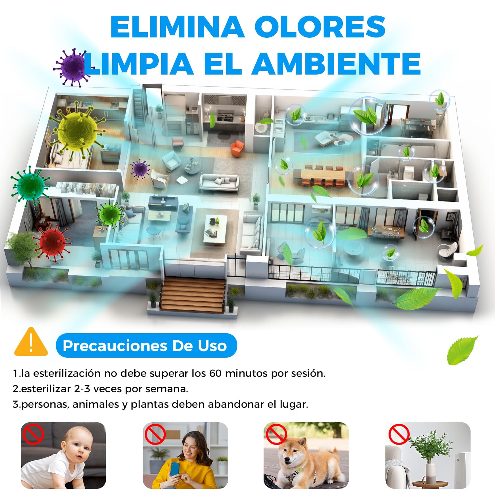 Lámpara de Desinfección de Ozono 45W,Lámpara de Desinfección UV E27, Germicida con Luz de Ozono,Perfecta para Escuela,Hotel,Hospital,Laboratorios,Oficina,Cantina