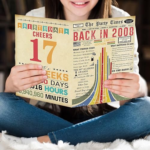 Miniatura 5 de Tarjeta de cumpleaños número 17 de Missonemi, regalos divertidos de feliz cumpleaños número 17 para él o ella, decoraciones divertidas de cumpleaños