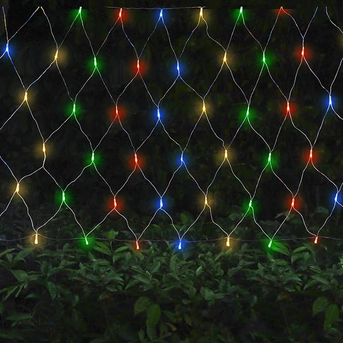 Luces de malla multicolor para exterior 192 LED 3x2 m miniatura 8