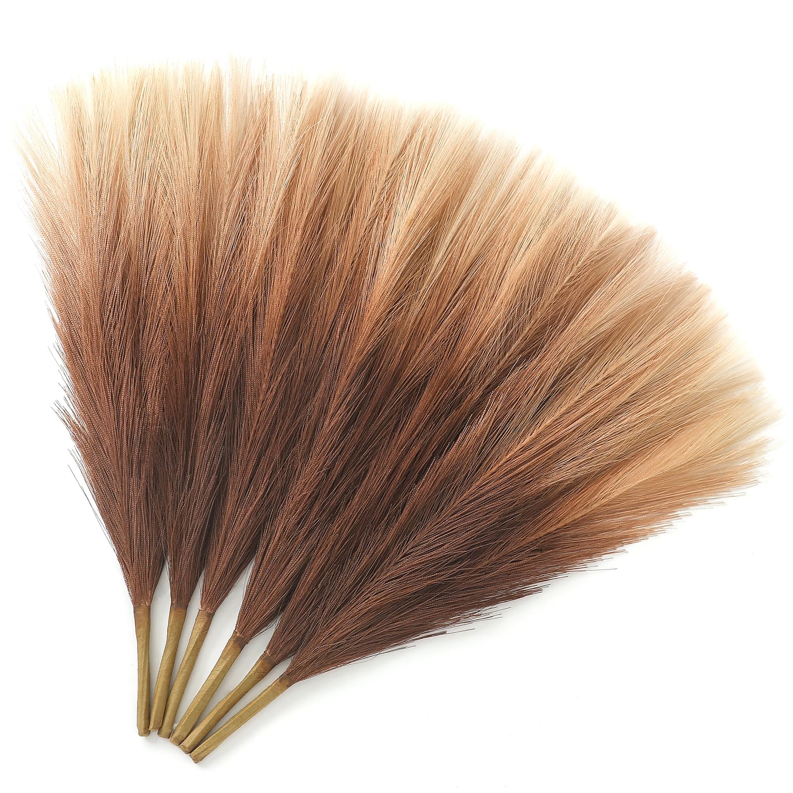 Serwalin Pampas Grass Decor 45CM 6PCS, Faux Pampas Grass Home Decor, Artificial Pampas Grass Blush Fake Pampas Decor