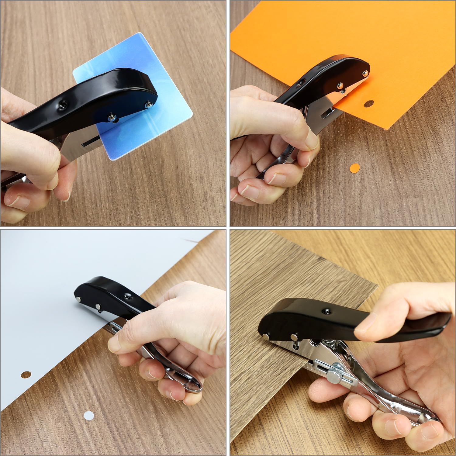 QWORK Hole Punch Single, 5/16" (8mm) Heavy Duty Paper Punch Hand Held for Cards, Tags, Plastic & Cardboard