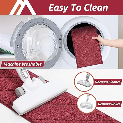 Miniatura 5 de COSY HOMEER - Alfombra antideslizante de 28 x 9 pulgadas, uso interior para peldaños de madera, para niños y perros, 100 % poliéster, base de