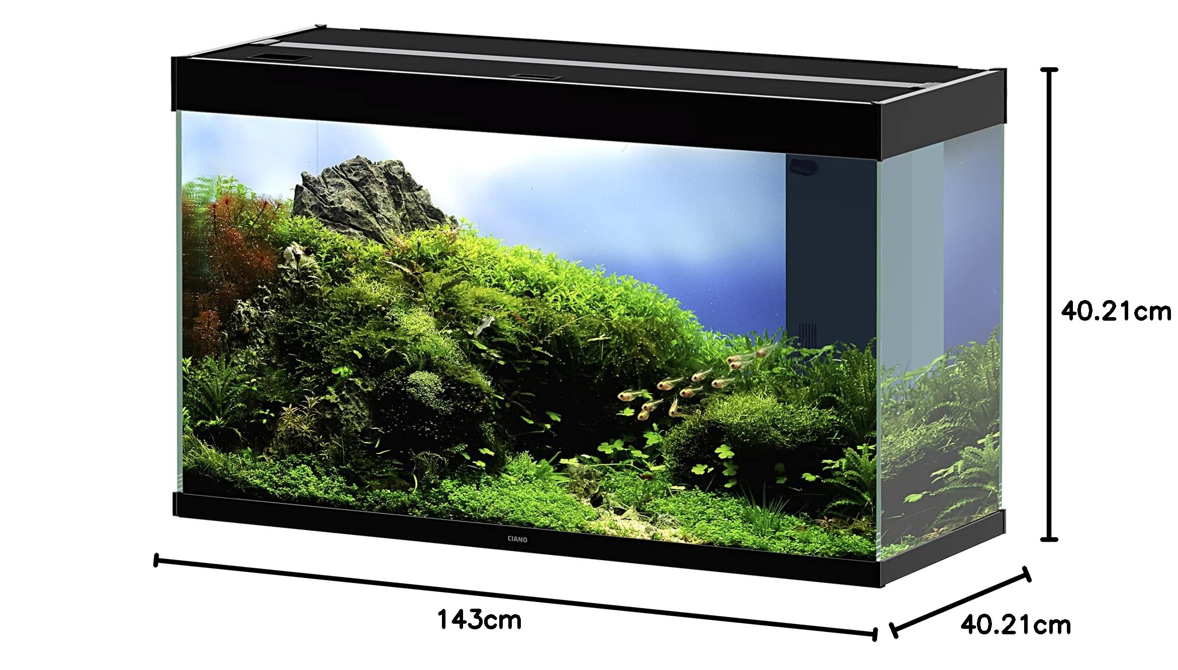 Askoll 280285 Emotion PRO Nature LED 100 Nero con Filtro Esterno Pratiko 200, L, Nero