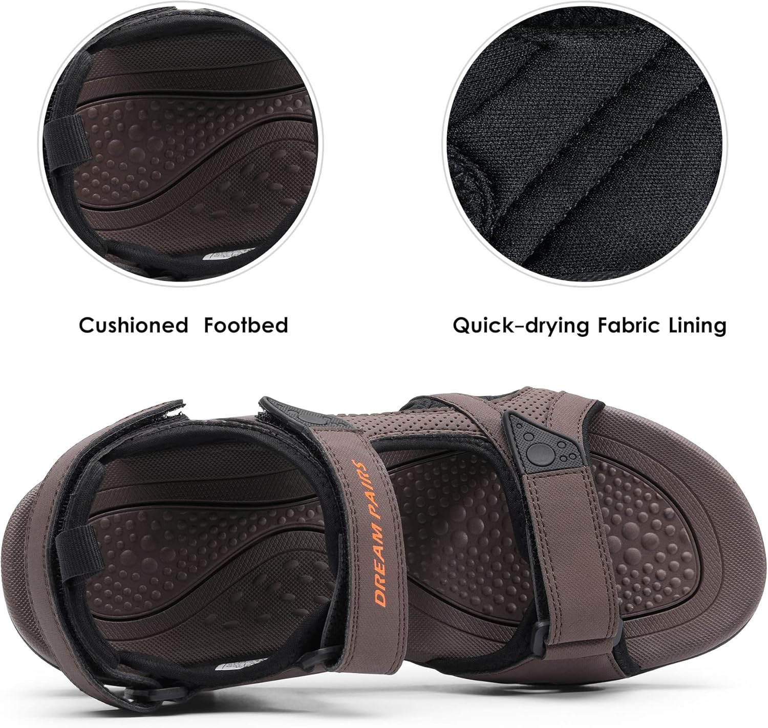 DREAM PAIRS Men's Sandals Hiking Water Beach Sport Outdoor Athletic Arch Support Summer Sandals - Image 4