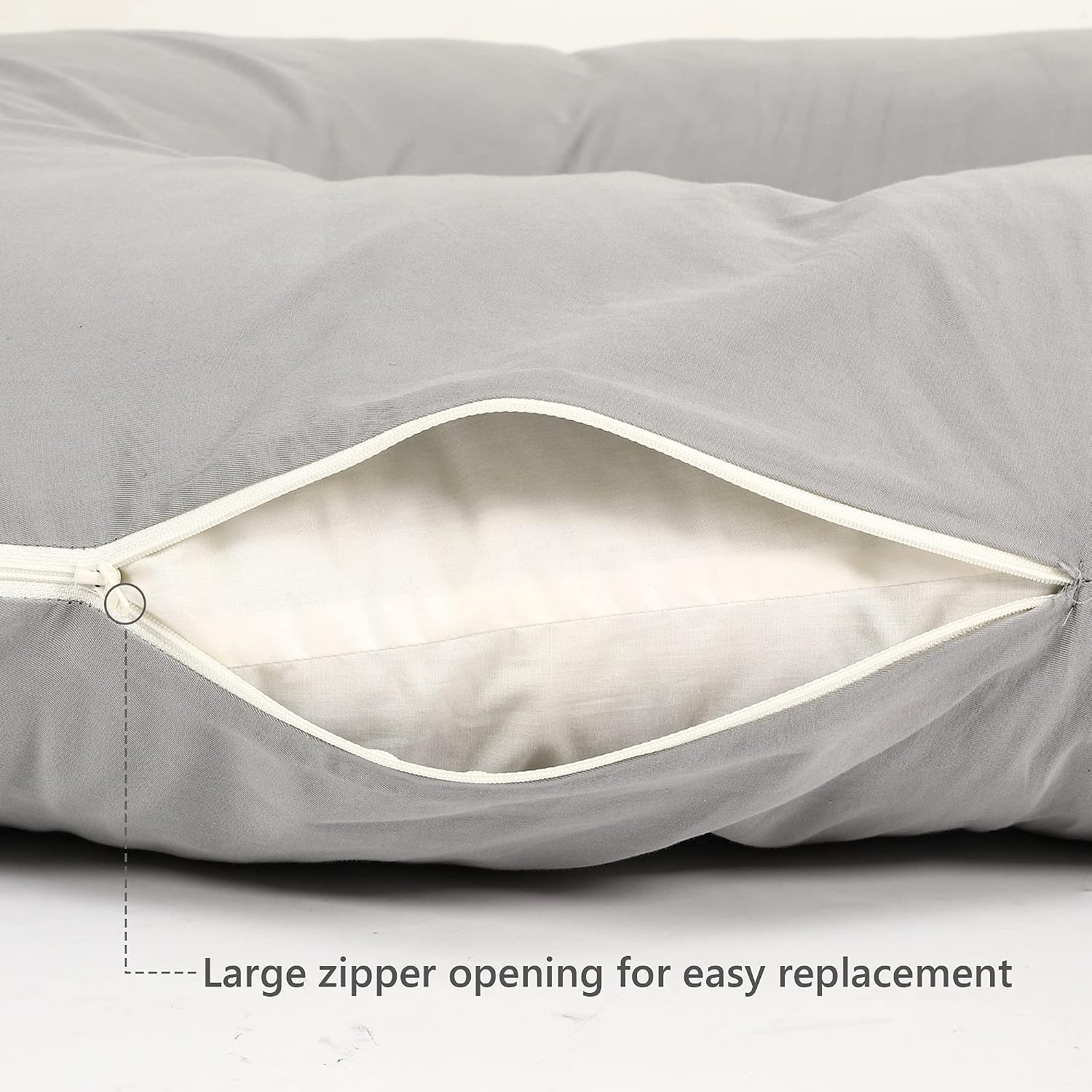 TILLYOU Pregnancy Pillow Cover with Large Zipper, U Shaped Full Body Pillow Case for Maternity Sized 55“x31”, Breathable Lightweight and Ultra Soft Pillowcase for Pregnancy, Charcoal Gray