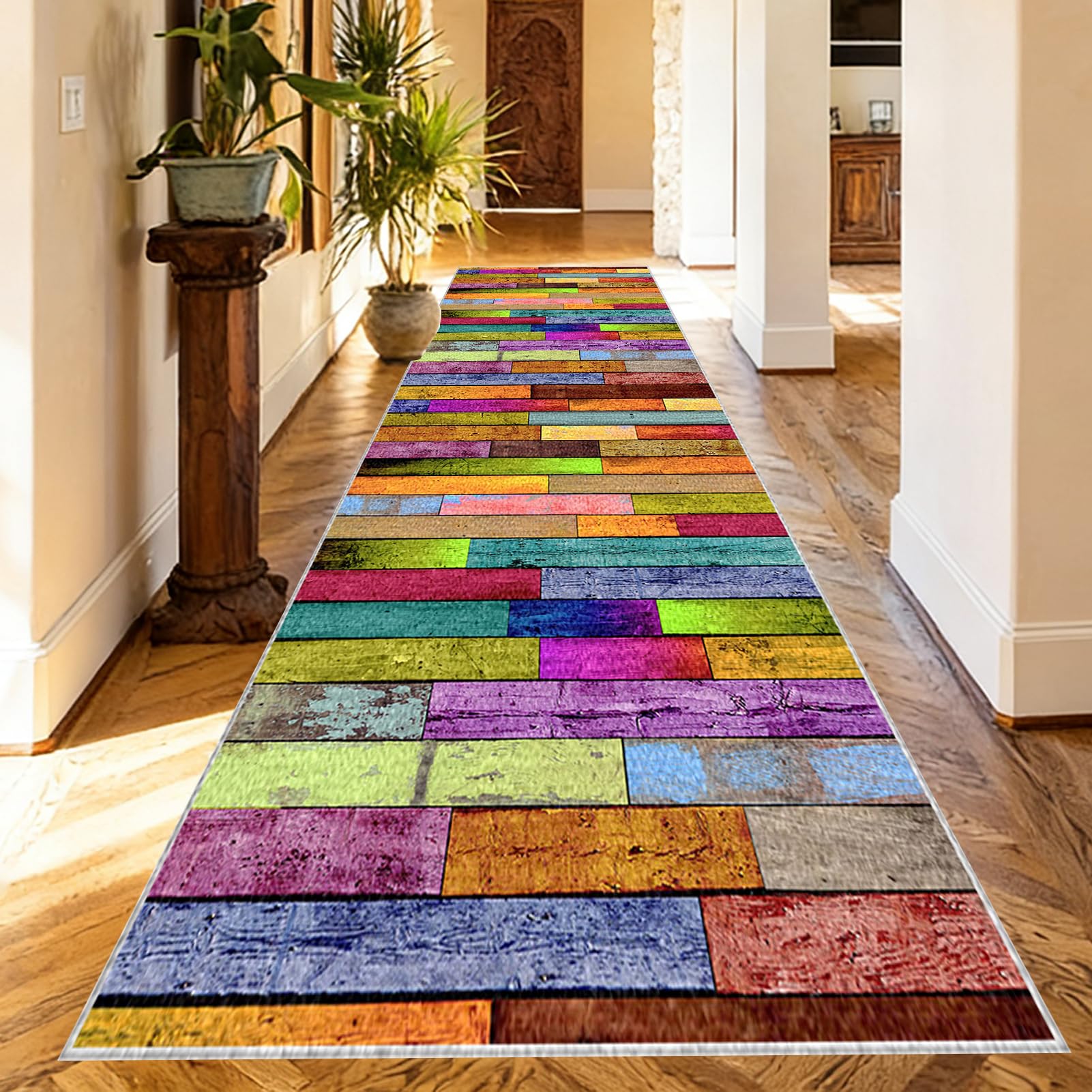 Washable Runner Rugs for Hallway Kitchen Carpet Runners Non Slip Hall Runner Rugs Long Hallway Rug Carpet Floor Mat for Hallway Entryway Laundry Room Living Room Area Rug Narrow Rugs 100 x 100 cm