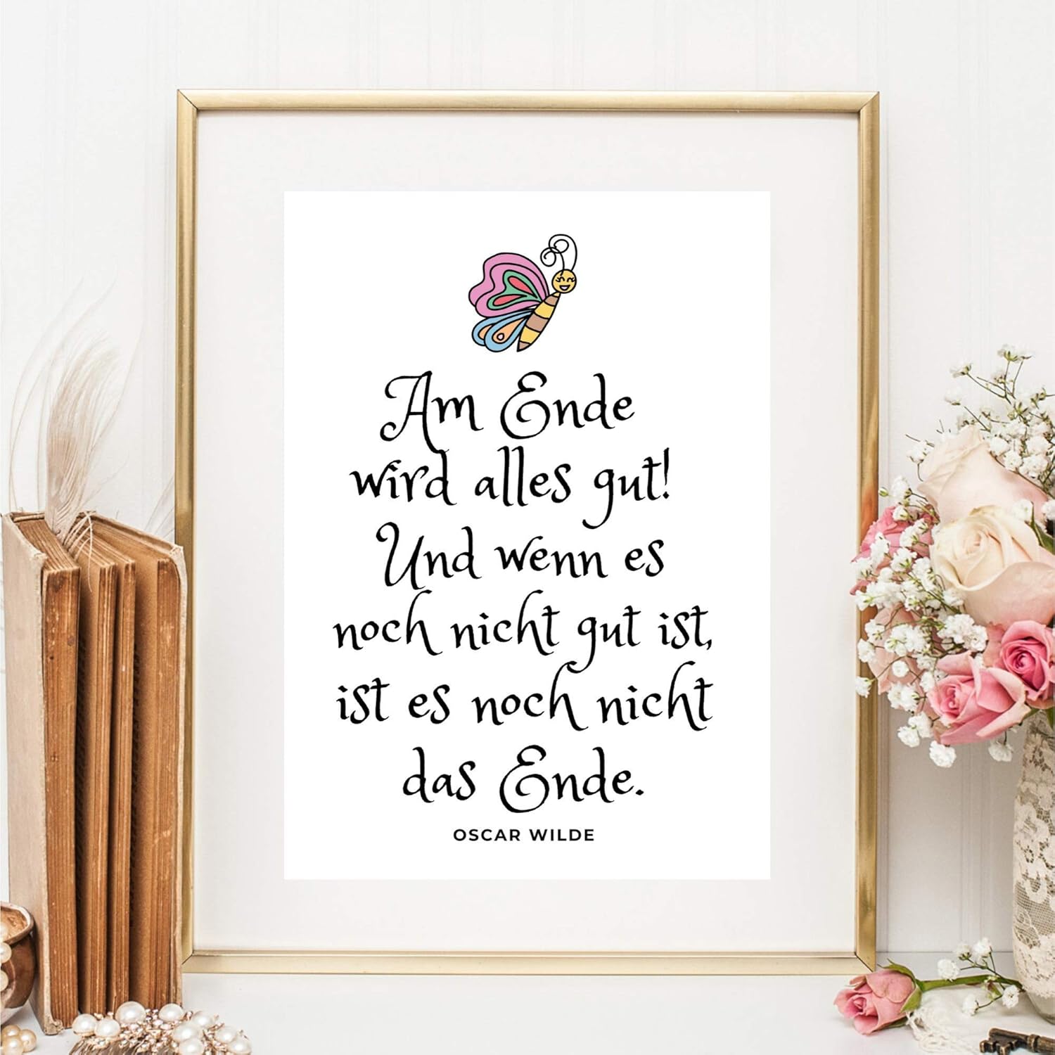 Oscar Wilde Am Ende Wird Alles Gut Zitat Original Kunstdruck Din A4 ungerahmt Spruch Zitat - Am Ende wird alles gut