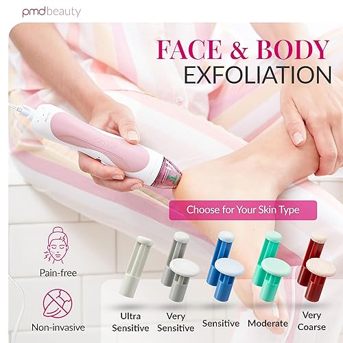 Miniatura 5 de PMD Beauty Personal Microderm Pro - At-Home Use, Facial Exfoliator Tool, Microdermabrasion Machine Kit for Face and Body Skincare Rosa (Blush)