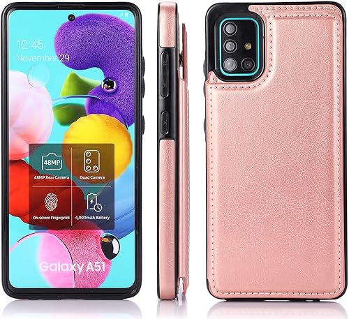 Miniatura 5 de Funda de teléfono para Samsung Galaxy A52A52S 5G Verizon con tarjetero y ranuras, soporte de piel sintética, función atril, tarjetero, funda