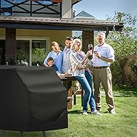 Vista 6 de Cubierta de parrilla para parrilla Blackstone de 17 pulgadas y 22 pulgadas con capucha y soporte, cubierta impermeable de poliéster resistente 600D